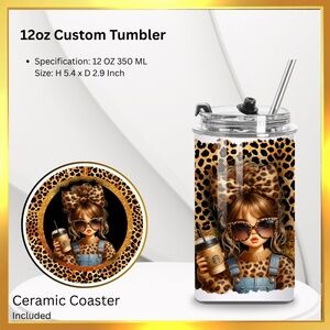 12oz  Tumbler Stainless Steel Handmade with ❤️